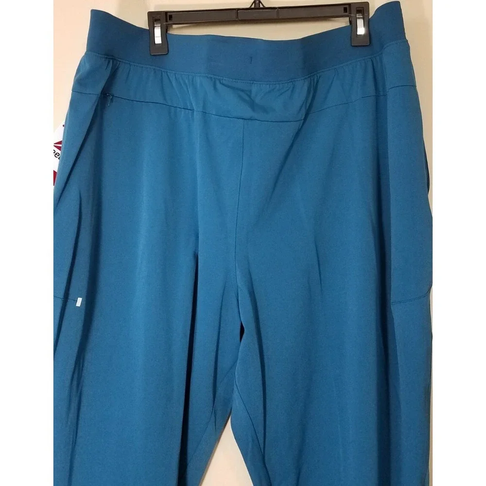 Reebok Distance Woven Jogger Pants Men 2XL Athletic Blue Coral Teal‎ Pockets NEW